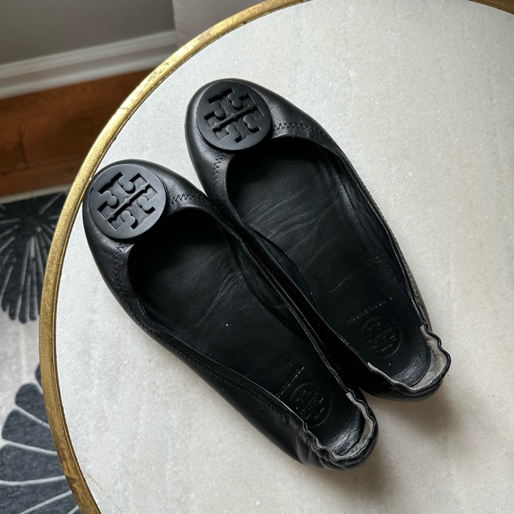 Tory Burch Minnie Travel Flat Black Size 6